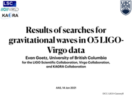 Results of Searches for Gravitational Waves in O3 LIGO- Virgo Data