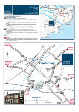 Canterbury A249 Whitstable A299 Kent 3 Sittingbourne A290 Ramsgate CT1 3DN 5 A2 Faversham A28 Faversham A291 Tel: 01227 454627 M2 6 7 A257