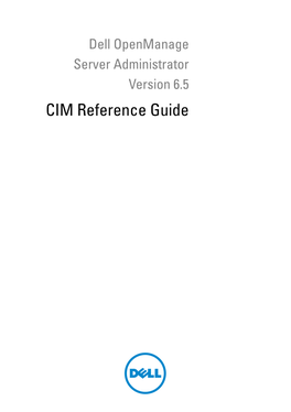 Dell Openmanage Server Administrator Version 6.5 CIM