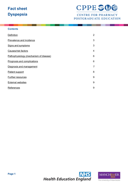 Fact Sheet Dyspepsia