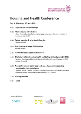 Housing and Health Conference