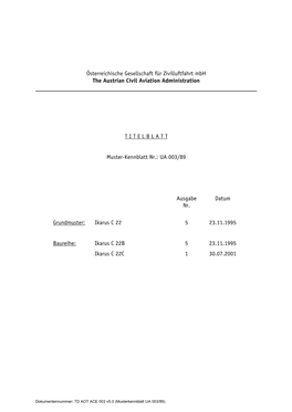 Österreichische Gesellschaft Für Zivilluftfahrt Mbh the Austrian Civil Aviation Administration