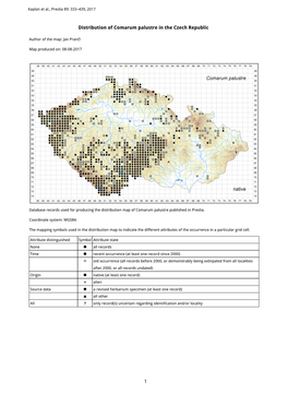 1 Distribution of Comarum Palustre in the Czech Republic