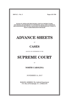 Advance Sheets Supreme Court