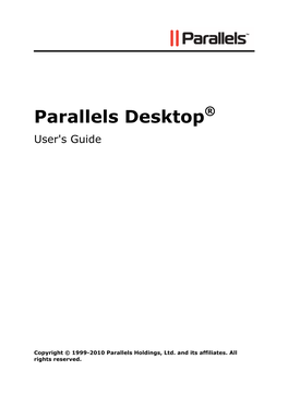 Parallels Desktop® User's Guide