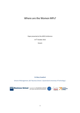 Where Are the Women Mps? Mary Crawford