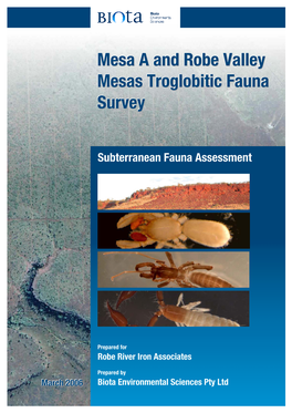 Mesa a and Robe Valley Mesas Troglobitic Fauna Survey