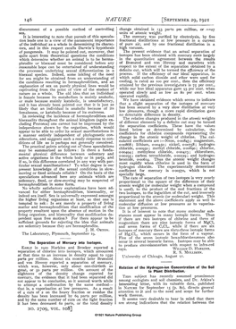 The Separation of Mercury Into Isotopes