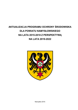 Aktualizacja Programu Ochrony Środowiska Dla Powiatu Namysłowskiego Na Lata 2015-2018 Z Perspektywą Na Lata 2019-2022