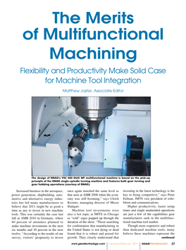 The Merits of Multifunctional Machining Flexibility and Productivity Make Solid Case for Machine Tool Integration