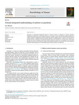 Toward Integrated Understanding of Salience in Psychosis T ⁎ Jun Miyata