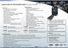 Sapphire Nitro R7 370 4G GDDR5 (UEFI) SKU Number: 11240-04