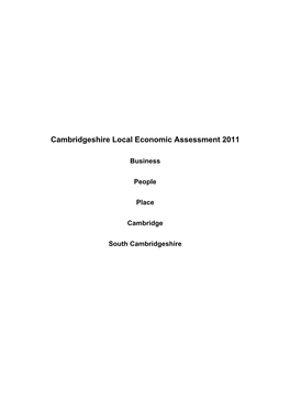 Cambridgeshire Local Economic Assessment 2011