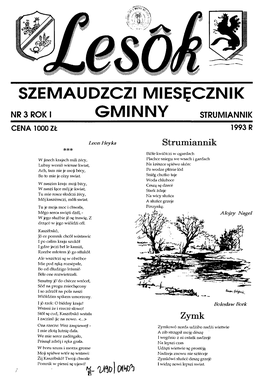 Szemaudzczi Miesęcznik Gminny DRUK: Gu^ARMOND Ui Komandorska 18, Tel