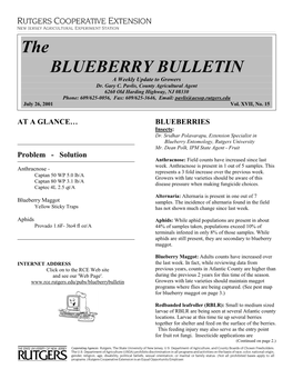 The Blueberry Bulletin, July 26, 2001