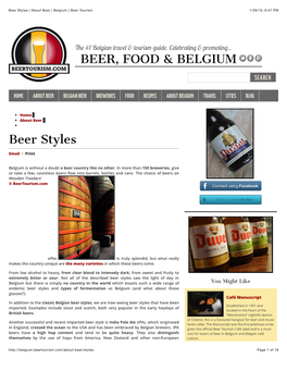Beer Styles | About Beer | Belgium | Beer Tourism 1/29/15, 6:47 PM