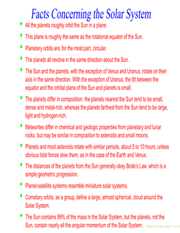 Facts Concerning the Solar System Rocks, but May Be Similar in Composition to Asteroids and Sma Simple Geometric Progression