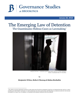 The Emerging Law of Detention: the Guantánamo Habeas Cases As Lawmaking