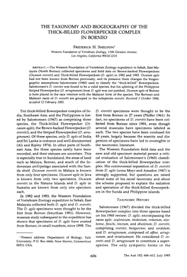 The Taxonomy and Biogeography of the Thick-Billed Flowerpecker Complex in Borneo