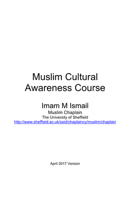 Muslim Cultural Awareness Course