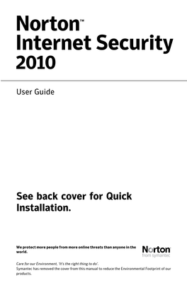 Norton Internet Security User Guide on the CD in PDF Format