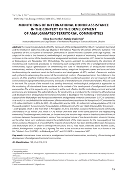 Monitoring of International Donor Assistance in The