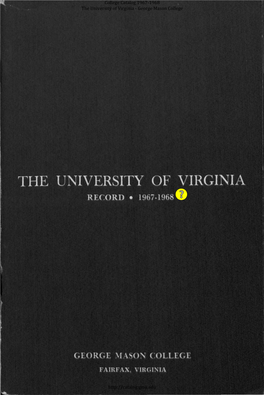 1967-1968 the University of Virginia - George Mason