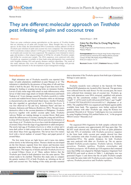 Molecular Approach on Tirathaba Pest Infesting Oil Palm and Coconut Tree
