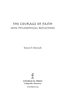 The Courage of Faith Some Philosophical Reflections