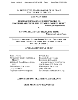 Appellants' Reply Brief