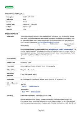 Datasheet: VPA00433 Product Details