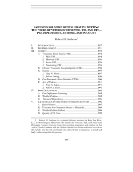 Assessing Soldiers' Mental Health