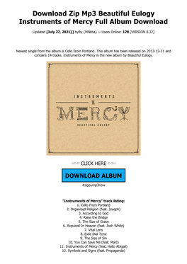 Download Zip Mp3 Beautiful Eulogy Instruments of Mercy Full Album Download