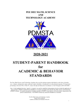 STUDENT-PARENT HANDBOOK for ACADEMIC & BEHAVIOR