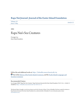 Rapa Nui's Sea Creatures Georgia Lee Easter Island Foundation