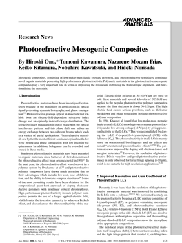 Photorefractive Mesogenic Composites