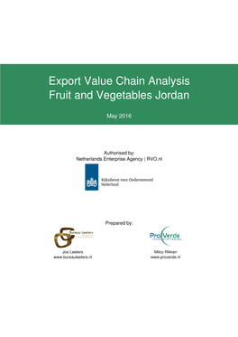 Export Value Chain Analysis Fruit and Vegetables Jordan