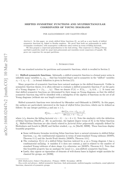 Shifted Symmetric Functions and Multirectangular Coordinates of Young Diagrams