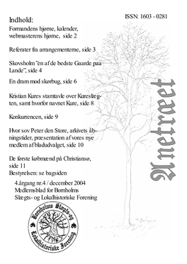 Indhold: Formandens Hjørne, Kalender, Webmasterens Hjørne, Side 2