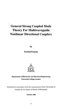 General Strong Coupled Mode Theory for Multiwaveguide Nonlinear Directional Couplers