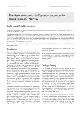 The Mesoproterozoic Sub-Røynstaul Unconformity, Central Telemark, Norway