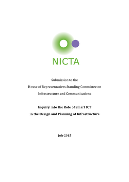 Submission to the House of Representatives Standing Committee On