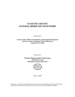 Fayette County Natural Heritage Inventory, 2000