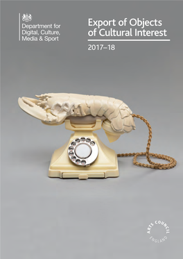 Export of Objects of Cultural Interest 2017–18