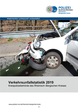 Verkehrsunfallstatistik 2019 Für Den Rheinisch-Bergischen Kreis