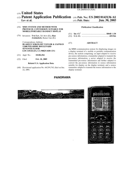 (2) Patent Application Publication (10) Pub. No.: US 2005/0143136A1 Lev Et Al
