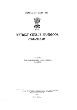 District Census Handbook, Osmanabad