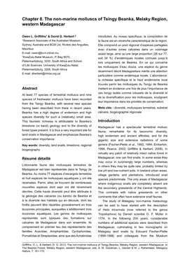 Chapter 8. the Non-Marine Molluscs of Tsingy Beanka, Melaky Region, Western Madagascar