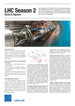 LHC Season 2 Zation for Nuclear Research, on the Franco-Swiss Border Facts & Figures Near Geneva, Switzerland