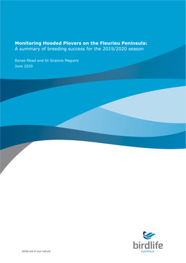 Monitoring Hooded Plovers on the Fleurieu Peninsula: a Summary of Breeding Success for the 2019/2020 Season